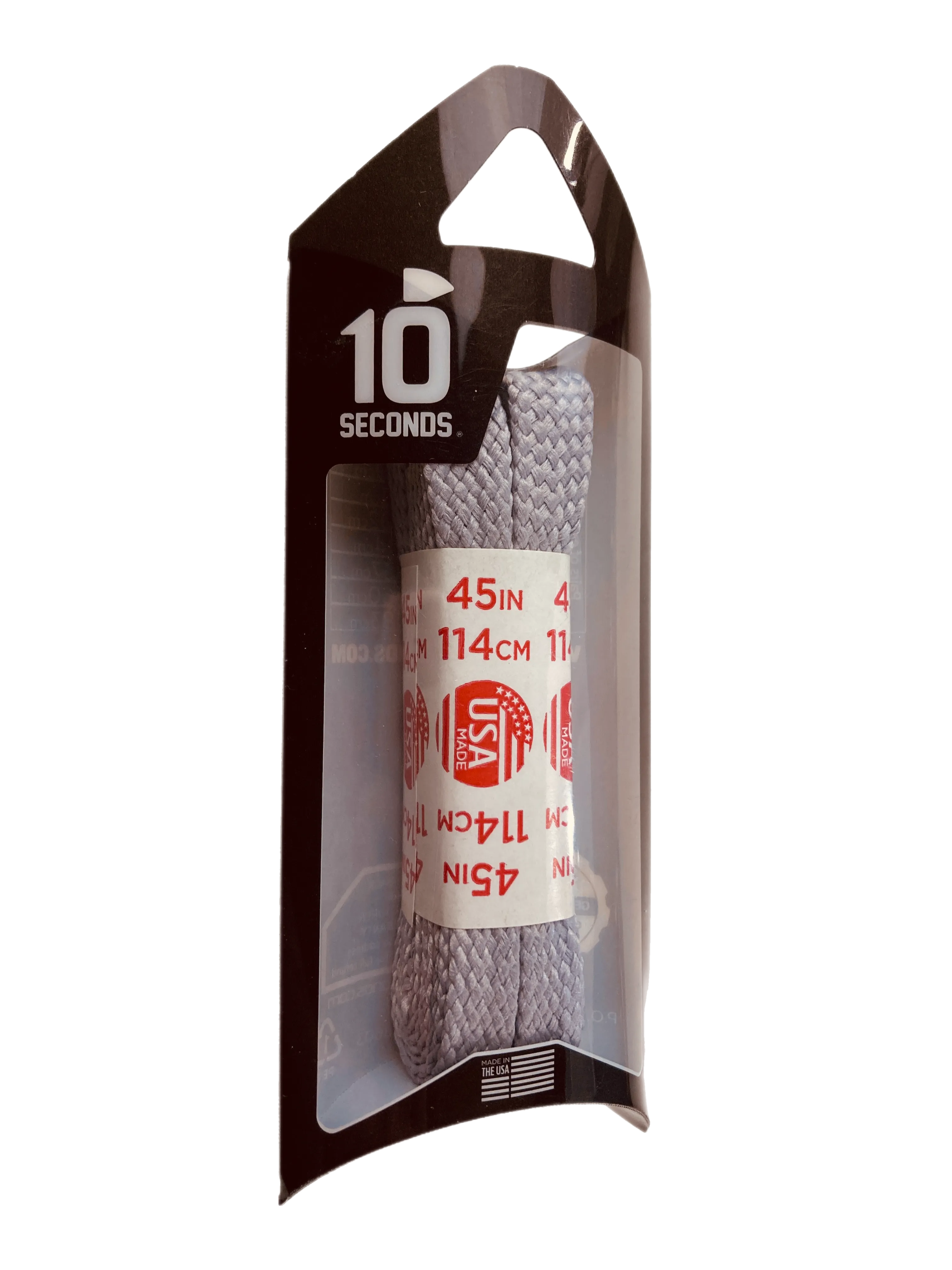 10 Seconds ® Athletic Flat Tubular Laces | Ultra Grey