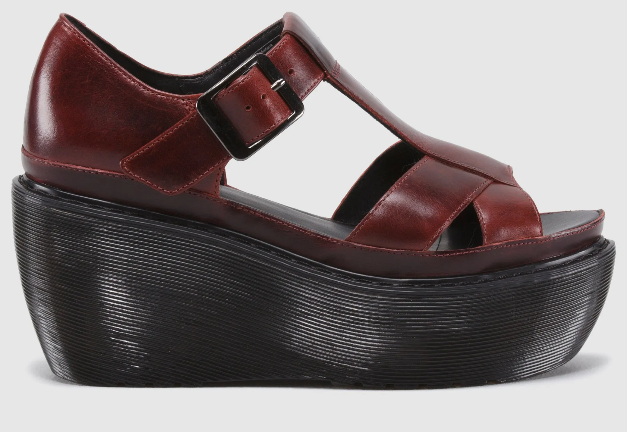 Adaya Oxblood Brando Platform Sandals