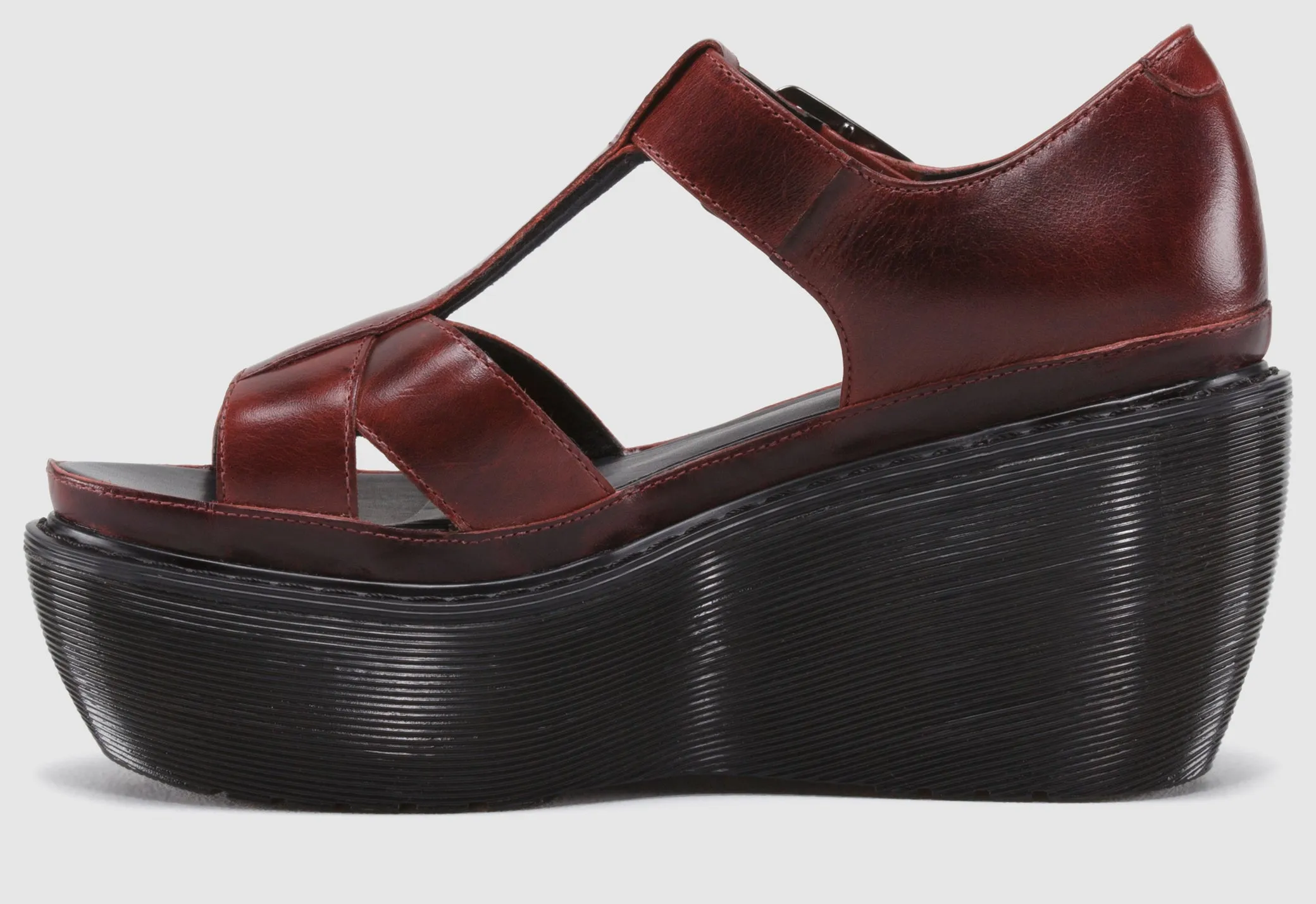 Adaya Oxblood Brando Platform Sandals