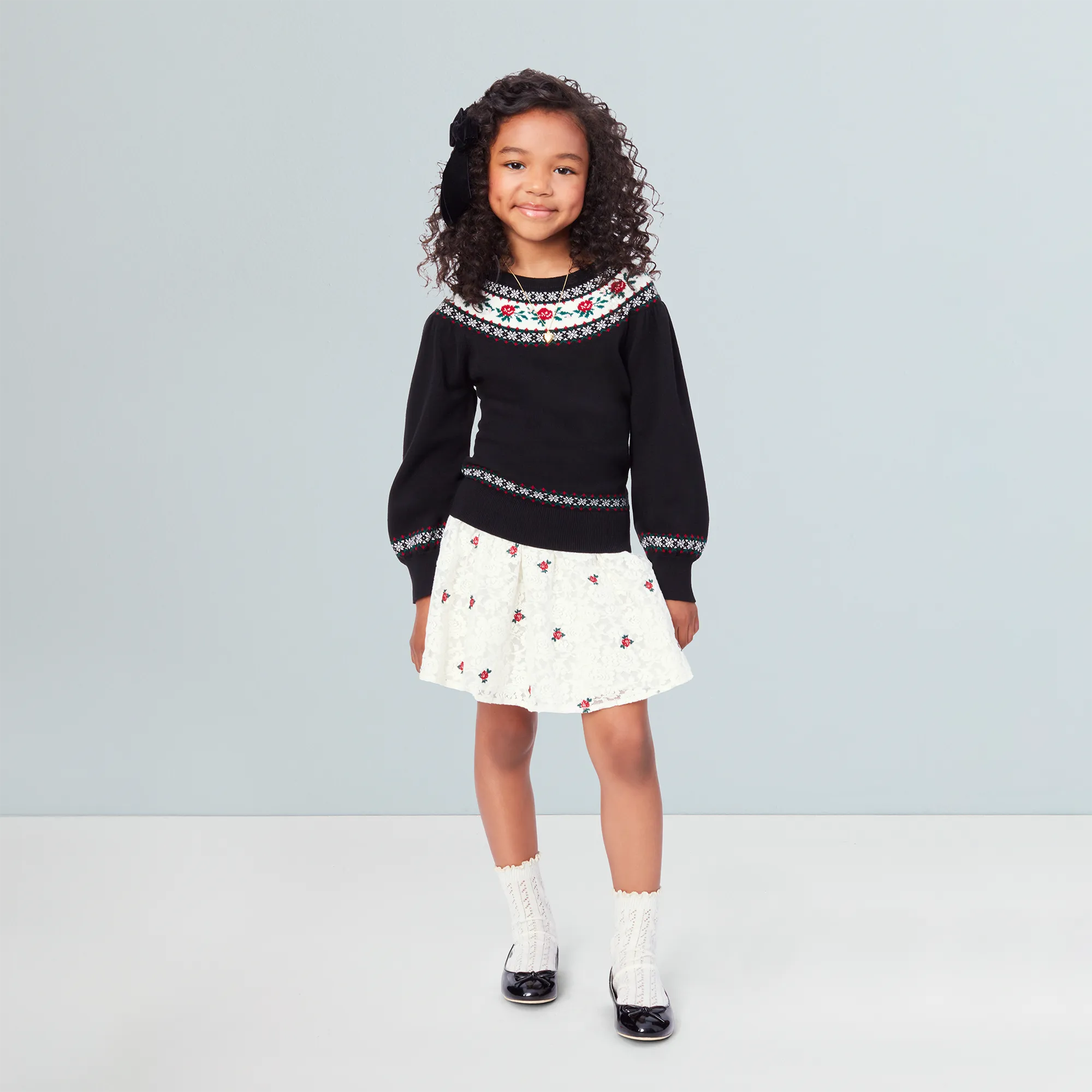 American Girl® x Janie and Jack Rose Fair Isle Sweater & Skirt Outfit for Girls & 18-inch Dolls