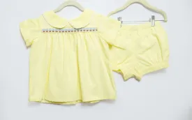 Banded Short in Yellow Swiss Dot, LINED, SIZE 2T