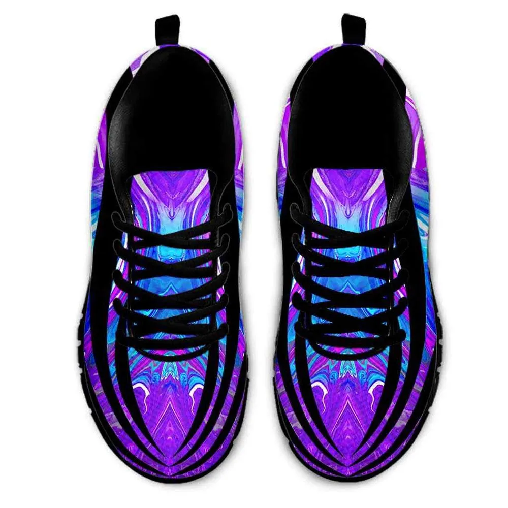 Basset Hound Sneaker, Basset Hound Dog Lovers Blue Purple Wave Sneakers Gym Running Shoes Gift Women Men, Basset Hound Shoes