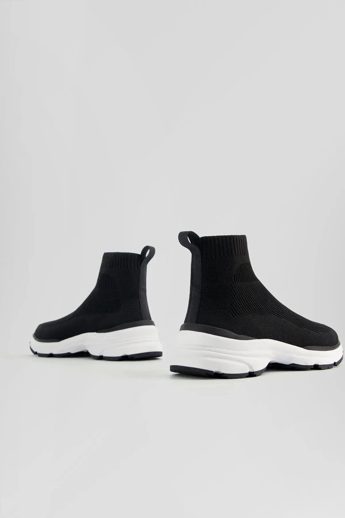 Bershka Women's Knitwear Fabric High-Top Sneakers
