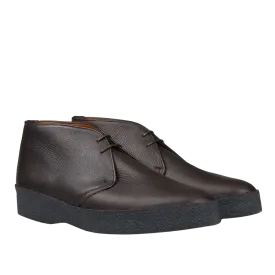 Dark Brown Savage Grain Hi Top Chukka Boots