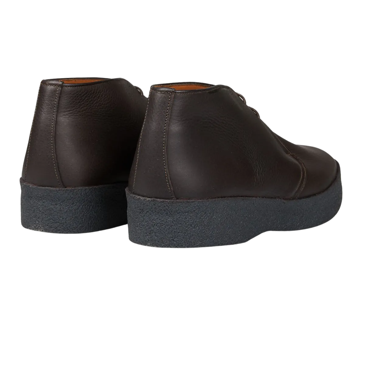 Dark Brown Savage Grain Hi Top Chukka Boots