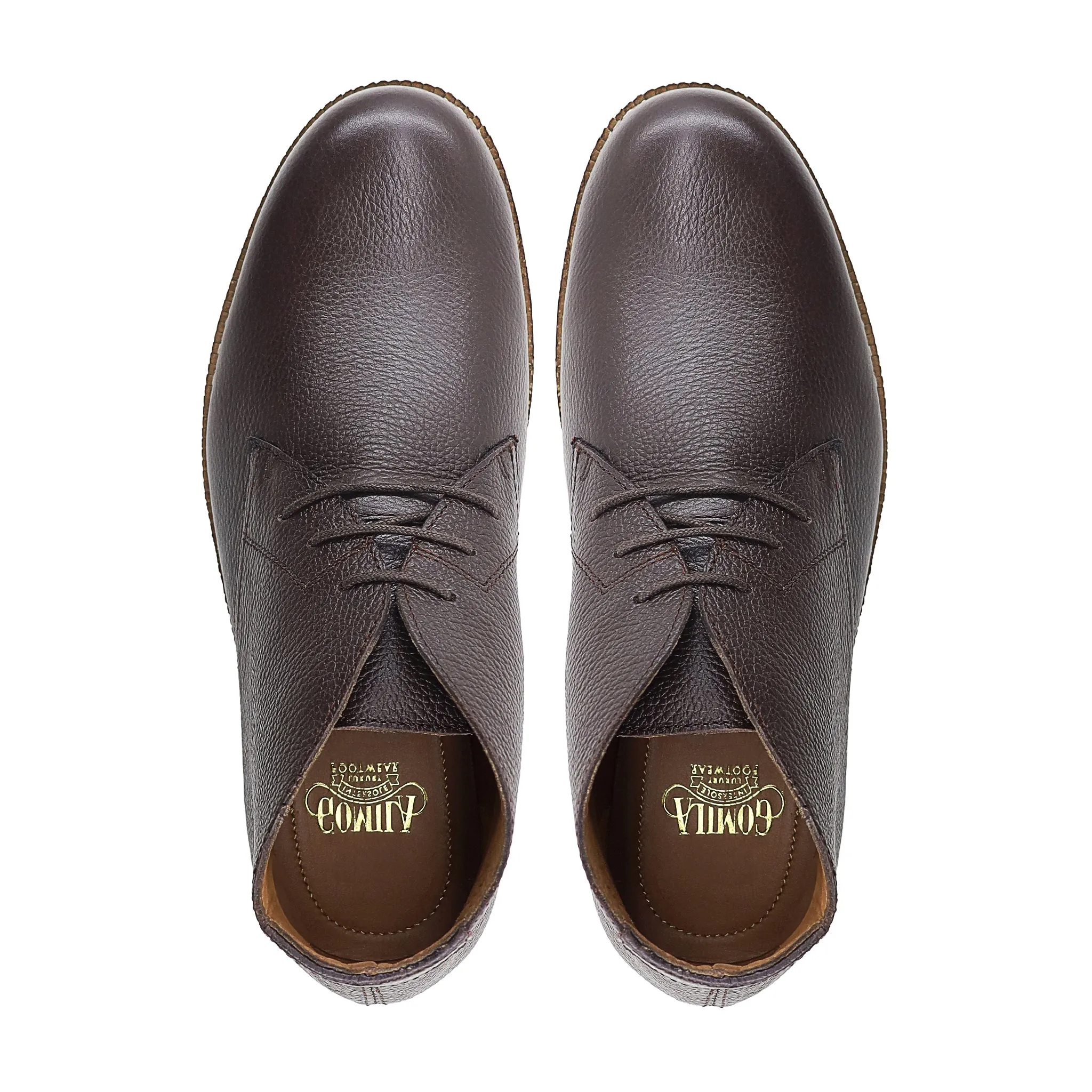 Deric - Men's Dark Brown Pebble Grain Chukka Boot