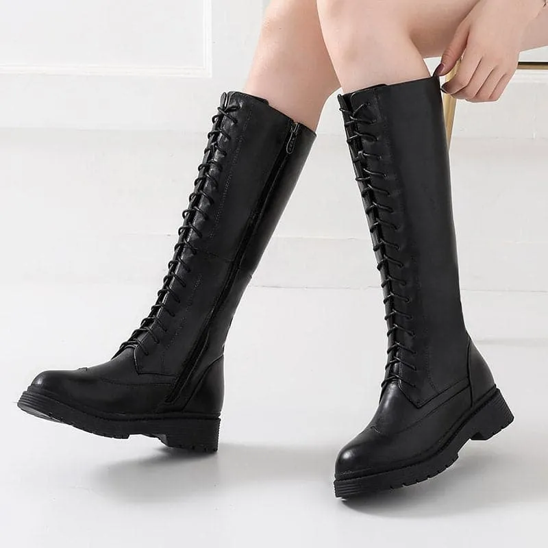Genuine Leather Boots with Natural Wool Liner - Stylish & Comfortable
