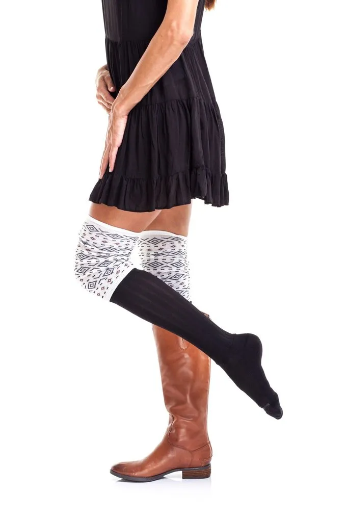 Geo Pattern Knit Over-the-Knee Slouch Socks