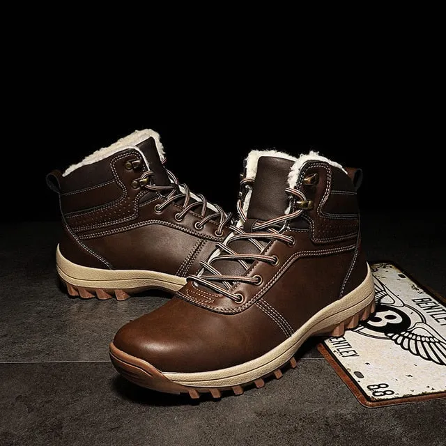 High Quality Genuine Leather Winter Waterproof Ankle Boots
