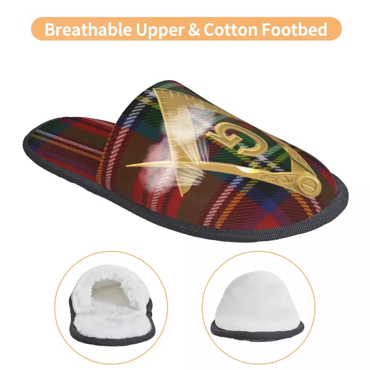 Master Mason Blue Lodge Slipper - Soft Warm (Red/Green)
