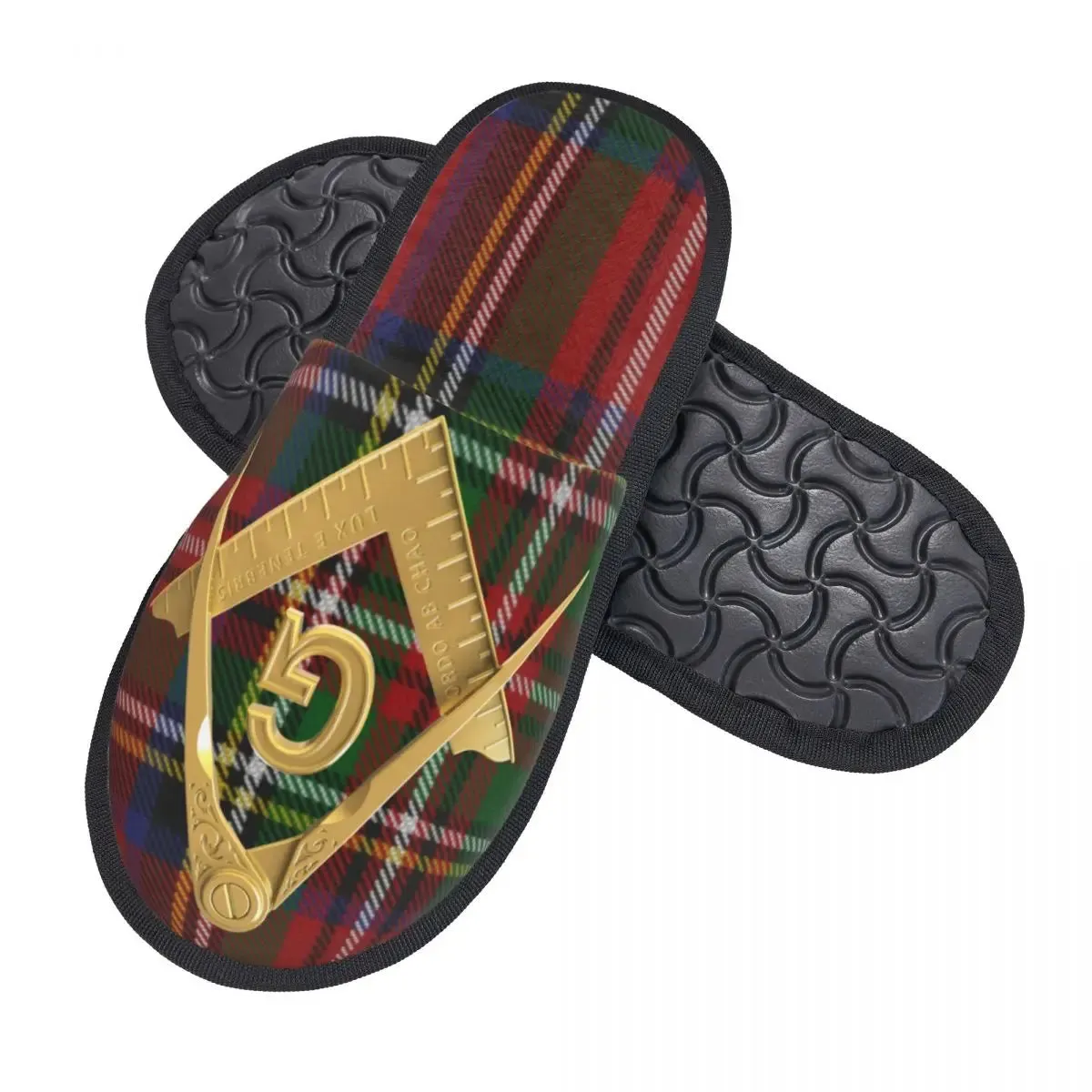 Master Mason Blue Lodge Slipper - Soft Warm (Red/Green)