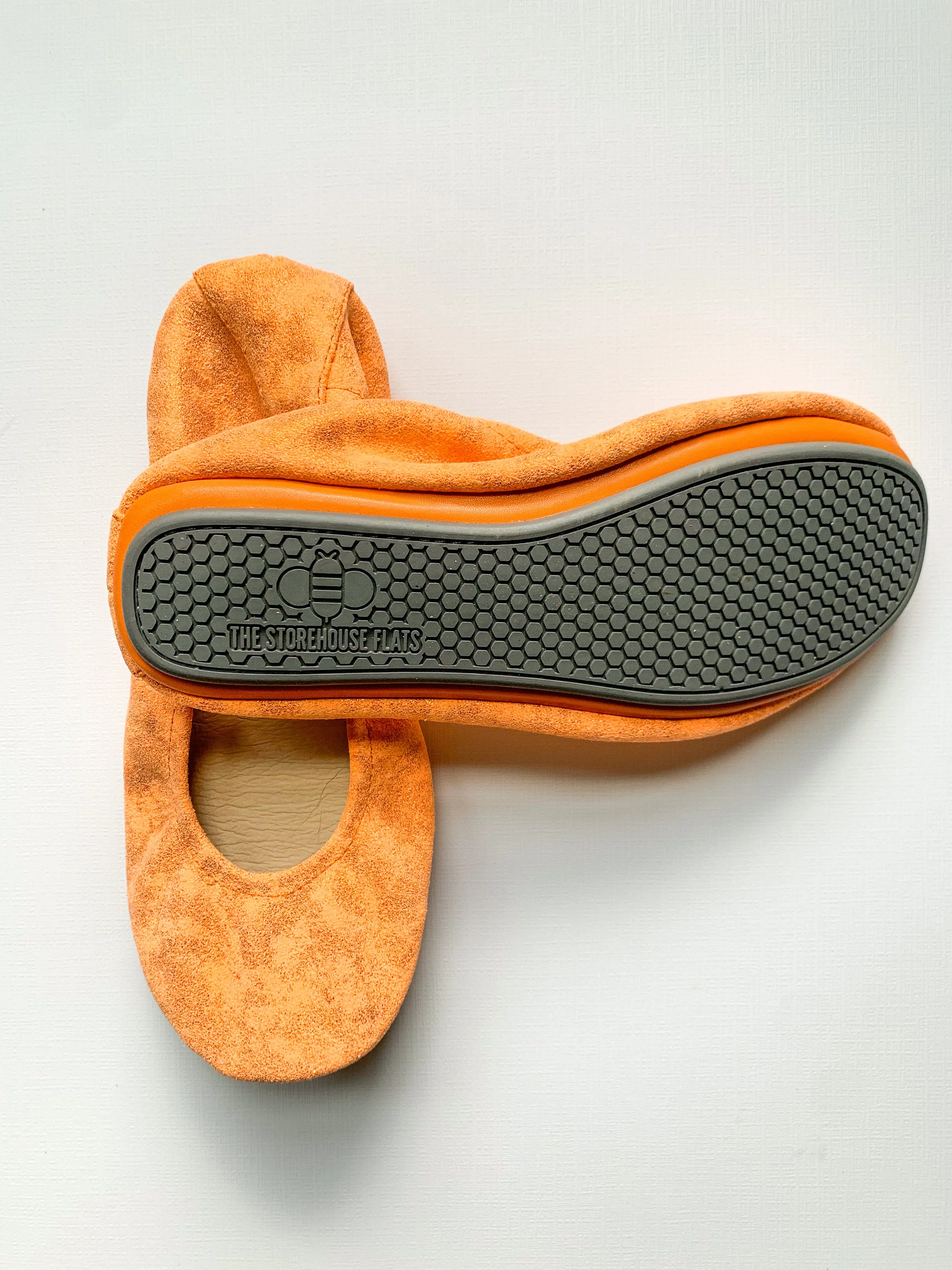 Neon Orange Suede Glam