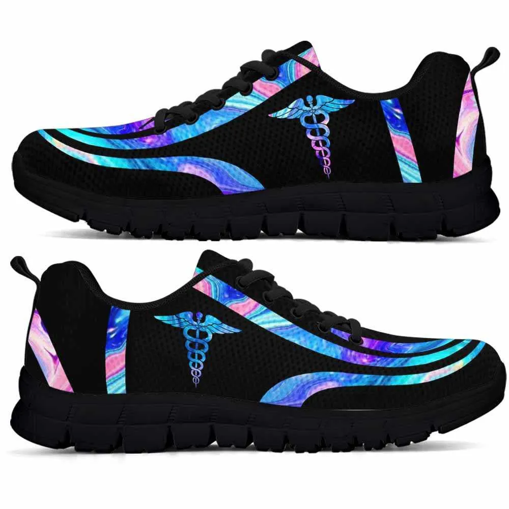 Nurse Sneaker, Nurse Sneakers Gym Running Shoes, Gift For Women And Men, Blue Neon Line Shoes, Best Shoes For Nurses