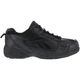 Reebok Mens Black Leather Street Sport Jogger Oxford Jorie Comp Toe