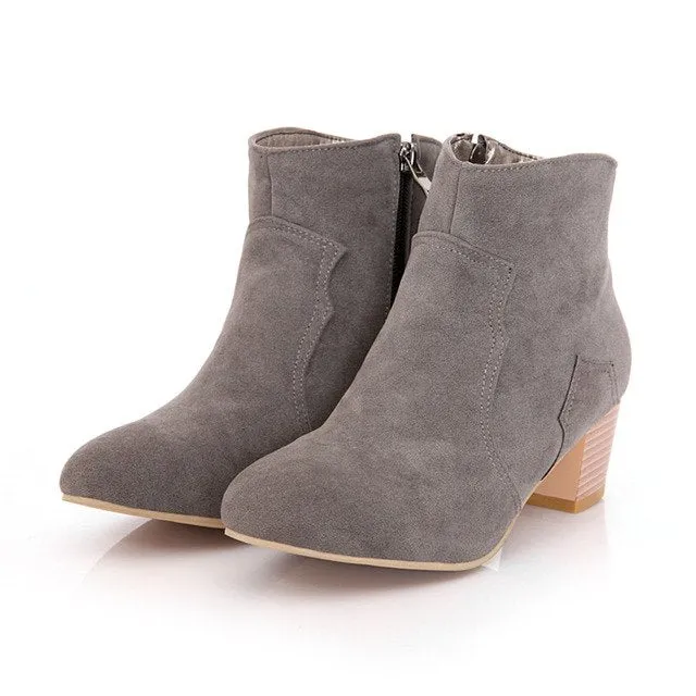 slip on western boots Fall ankle Boots