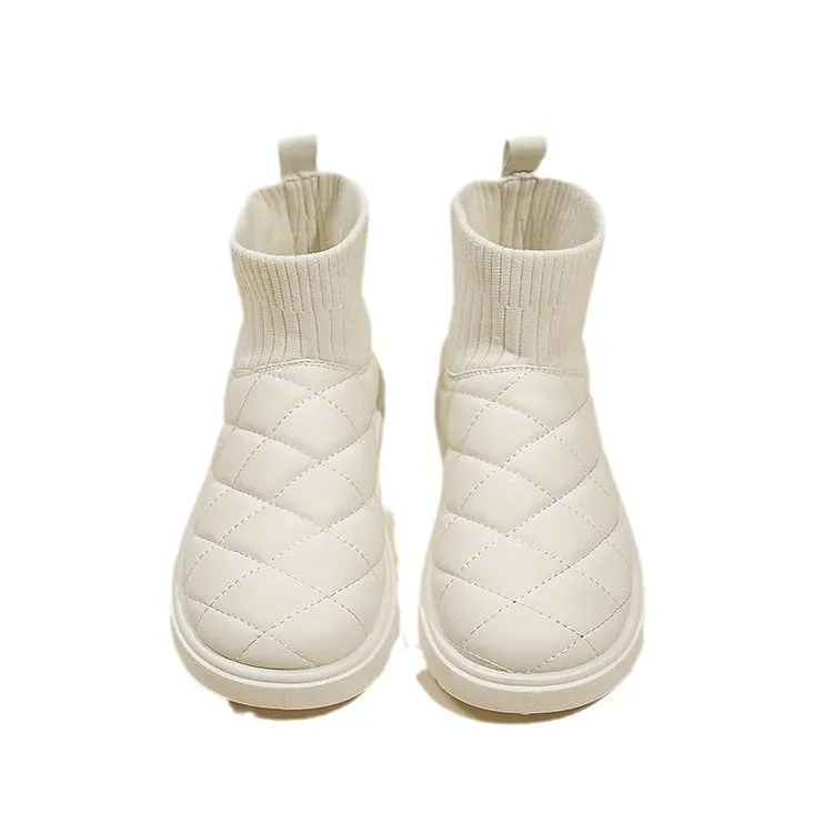 Snow Boots For Women Thick Bottom Fleece-lined