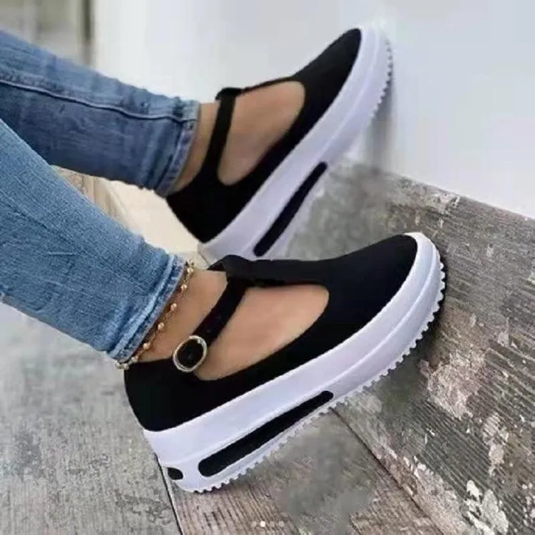 Thick Sole Increased Women's Single Shoes Buckle Casual