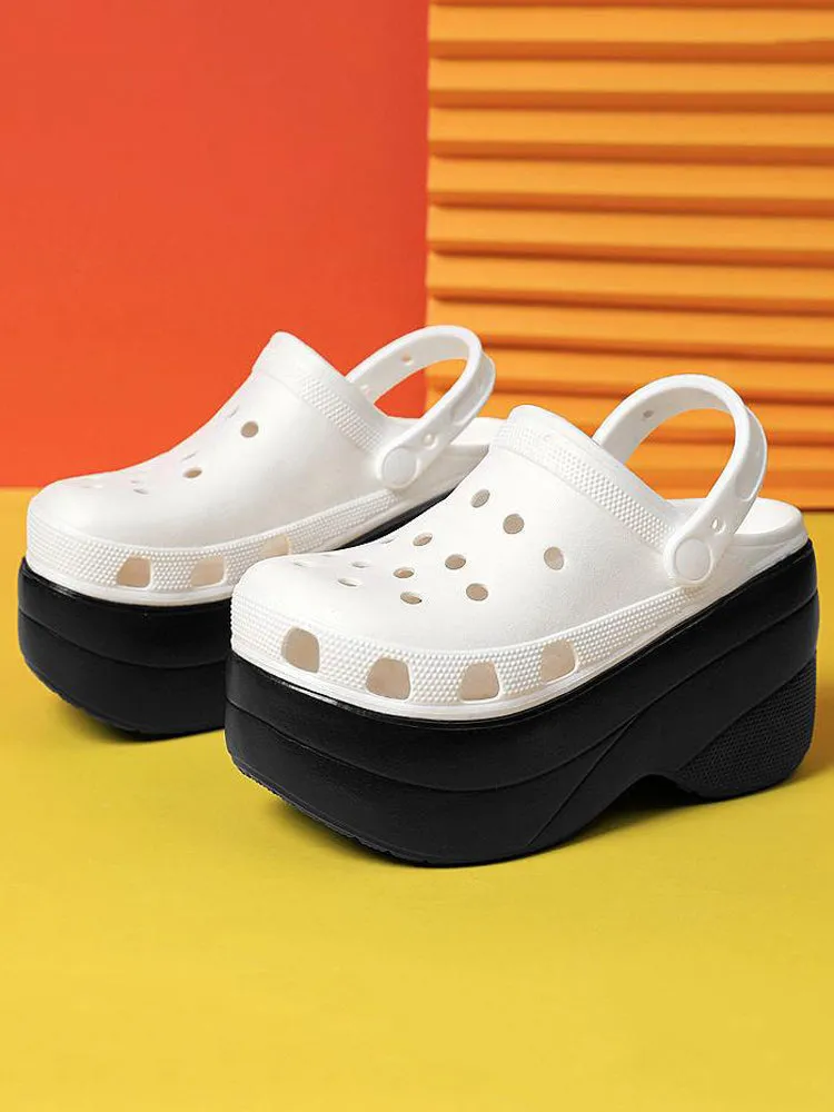 Toleet High Platform Solid Sandals