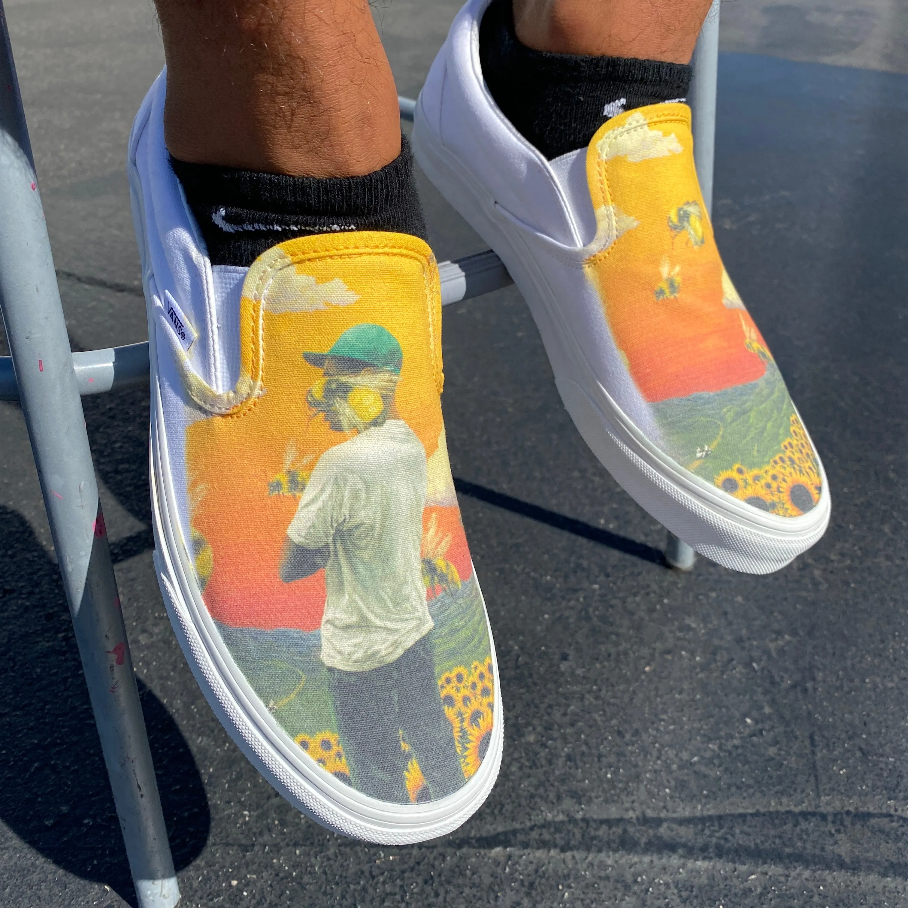 Tyler, the Creator Flower Boy Album - Custom Slip Ons