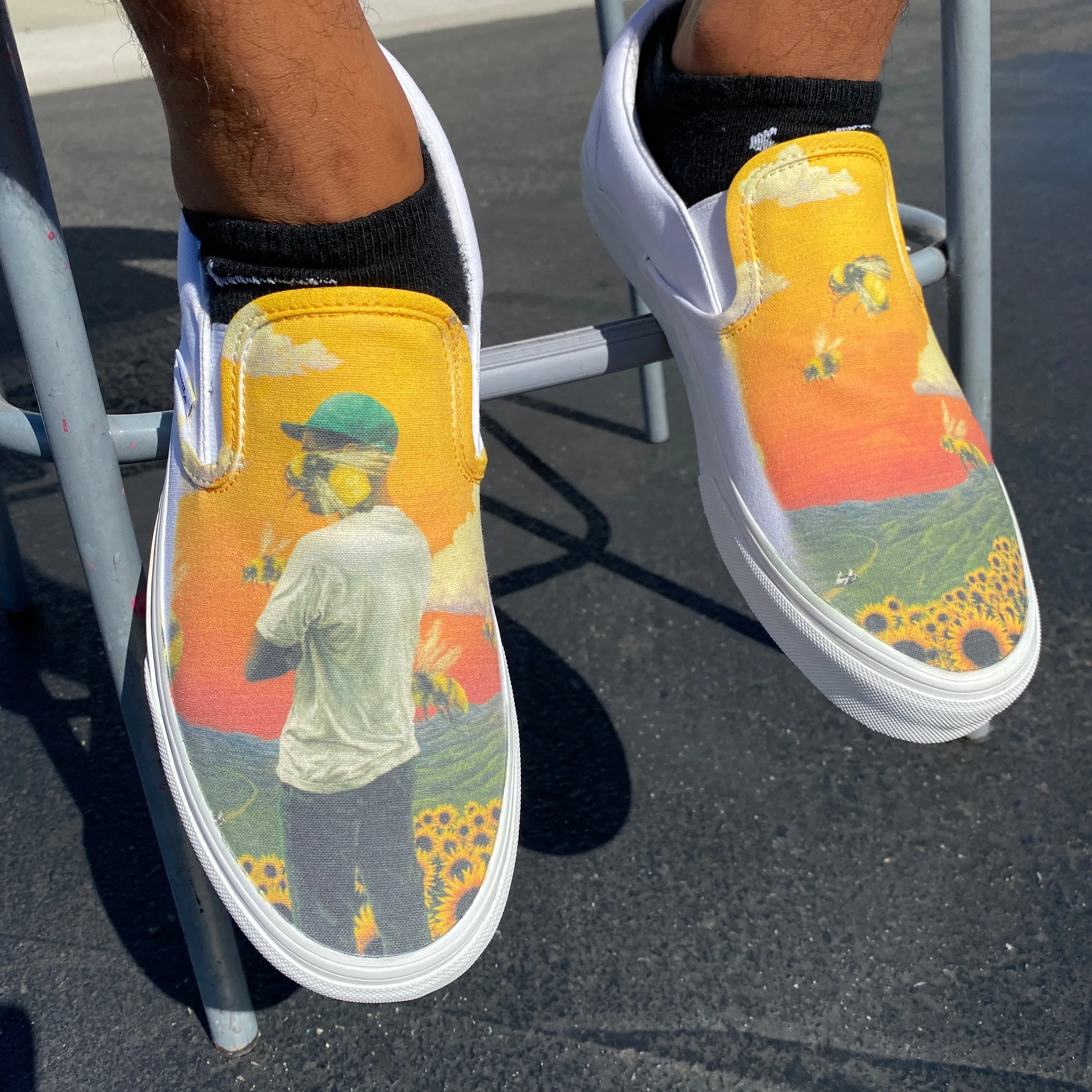 Tyler, the Creator Flower Boy Album - Custom Slip Ons