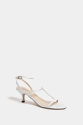 White Novie Leather Kitten Heels