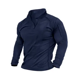 ZIPPER POCKET RAGLAN LONG SLEEVE STAND COLLAR SHIRT